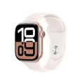 Apple Watch Series 10 GPS 42 mm Smartwatch with Rose Gold Aluminium Case with Light Blush Sport Band - S/M. Fitness Tracker, ECG App, Always-On Retina