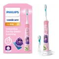 Philips Sonicare For Kids, elektrische Schallzahnbürste mit App, für Kinder ab 3 Jahren, mit SmarTimer und QuadPacer für eine gründliche Reinigung, Ro