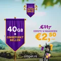 40 GB + onbeperkt bellen voor 2,50 per maan (eerste 12 mnd) (Sim Only)