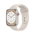 Apple Watch Series 8 (GPS + Cellular, 45mm) Smartklocka aluminiumboett stjärnglans • sportband stjärnglans – standard. Träningsmätare, apparna Syreniv
