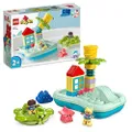 LEGO DUPLO Water Park Bath Toy for Toddlers Aged 2+ Years Old, with Floating Island, Turtle and Star Fish Sea Animal Figures, Easy to Clean Bathtub Wa