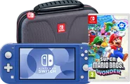 Nintendo Switch Lite Bleu + Super Mario Bros. Wonder + Housse de Protection