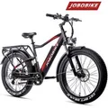 JOBOBIKE E-Bike Mountainbike 26x4.0 Zoll Damen/Herren Mountainbike Robin, 624Wh, Fatbike, bis 130km, 7 Gang Shimano, Kettenschaltung, Heckmotor, 624 W