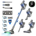 Teendow Akku-Hand-und Stielstaubsauger V10 PRO 2-in-1 Akku Staubsauger, 50KPa Akkustaubsauger, 300 W, mit Beutel, 60 Min Laufzeit, HEPA & LED, 4 HEPA-