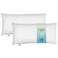 Bodyprotect Ecoline Hoofdkussen, 2 stuks, 40 x 80 cm, set van 2 kussens, dubbelpak beddengoedset van 100% microvezel, wasbaar, wit