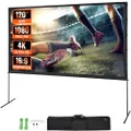 VEVOR Projektion Beamer Leinwand mit Ständer 120 Zoll HD 4K Outdoor Indoor Projektor Screen Schnelles Klappbare Tragbare Filmleinwand 16: 9 für Heimki