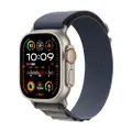 Apple Watch Ultra 2 (GPS + Cellular 49 mm) Smartwatch - Robuuste kast van titanium - Blauw Alpine‑bandje Small. Conditie bijhouden, nauwkeurige gps, a