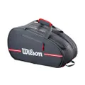 Wilson Team Padeltas, veelzijdige tas met speciale ruimte voor rackets, schoenenvak en ruime accessoiretas, dubbele transportmogelijkheden, kleur: zwa