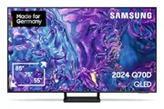 Samsung QLED 4K Q70D Fernseher 75 Zoll, Samsung TV mit AI Quantum Prozessor 4K, 4K AI Upscaling, Samsung Tizen OS, Motion Xcelerator 120 Hz, Smart TV,