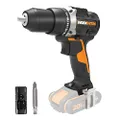WORX NITRO WX102.9 Akku Bohrschrauber 20V – Bürstenloser Akkuschrauber - 60Nm, 2-Gang-Getriebe und LED-Licht – Akkubohrer zum Bohren & Schrauben - ohn