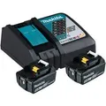 Makita u00bbPower Source-Kit BL1850Bu00ab Akku Starter-Set (2 St), 18 V, 5 Ah, inkl. Schnellladegeru00e4t