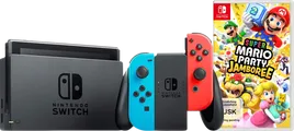 Nintendo Switch Rot/Blau + Mario Party Jamboree