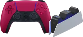 Sony PlayStation 5 DualSense Draadloze Controller Cosmic Red + BlueBuilt oplaadstation