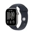 Apple Watch Series 12 GPS, 46 mm Aluminiumgehäuse Space Grau | Smartwatch, Sportarmband Navyblau (M/L), Gesundheits-, Fitness- und Schlaftracking, Her