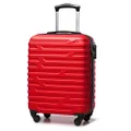 WITTCHEN A-line II Kabinengepäck Kabinenkoffer Handgepäck Rollkoffer Reisekoffer Bordkoffer Hartschale ABS Hochwertiger und Stabiler Größe S Rot