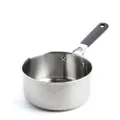 KitchenAid Classic rostfritt stål 3-lager 16 cm/1,5 liter kastrull, klädd, induktion, ugnssäker, stay-coolt handtag, silver