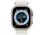 Apple Watch Ultra - 4G/LTE - 49mm - Titanium kast - Wit Ocean bandje