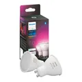 Set da 2 lampadine Hue Color, LED, GU10 faretto, trasparente, luce cct e rgb, 5.7W= 350LM (equiv 5.7 W), 200° dimmerabile, PHILIPS HUE