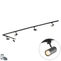 Smart 1-fase railsysteem 5 spots incl. 5 GU10 zwart - Jeana