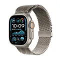 Apple Watch Ultra 2 GPS + Cellular 49mm Smartwatch, Sports Watch with Natural Rugged Titanium Case and Natural Milanese Loop- L. Fitness Tracker, Prec
