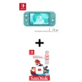 Console portable Nintendo Switch Lite Turquoise + Carte mémoire microSD SanDisk SDSQXAO-128G-GNCZN 128 Go Rouge