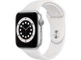 Apple Watch Series 6 44mm Zilver Aluminium / Witte Sportband