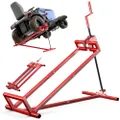 VOUNOT® Rasenmäherheber, Rasenmäher Jack, Teleskop Garten Rasenmäher Lifter, Hebevorrichtung 400KG für Mäher-Traktor, Teleskopversion für 30% Speicher