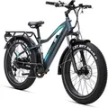 JOBOBIKE E-Bike Mountainbike Damen u. Herren 26x4'' Elektrofahrrad Robin, 624Wh, 130km, fu00fcr Gelu00e4nde, 7 Gang Shimano, Kettenschaltung, Heckmoto