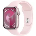 Apple Watch Series 9 GPS 45 mm Pink Aluminium Case met Light Pink Sportband M/L