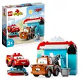 LEGO 10996 DUPLO Disney and Pixar's Cars Lightning McQueen & Mater in der Waschanlage Spielzeugautos, Motorikspielzeug für Jungen und Mädchen ab 2 Jah