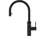 Quooker Flex Round Keukenkraan - Kokend - Warm & Koud Water - Uittrekbare Slang - Kindveilige Dubbeldruk - Zwart