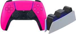 Sony PlayStation 5 DualSense Draadloze Controller Nova Pink + BlueBuilt oplaadstation