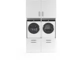 Wasophoogte® Wasmachine Kast Venice - Wasmachine verhoger - Wasmachine ombouw - 700(D)*1330(B)*2350(H) mm - Wit