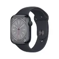 Apple Watch Series 8 (GPS, 45mm) Smartwatch con cassa in alluminio color mezzanotte con Cinturino Sport color mezzanotte - Regular. Fitness tracker, a