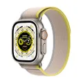 Apple Watch Ultra (GPS + Cellular, 49mm) Smart watch - Titanium Case with Yellow/Beige Trail Loop - M/L. Fitness Tracker, Precision GPS, Action Button