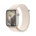 Apple Watch Series 9 (45 mm GPS) Smartwatch avec boîtier en Aluminium et Boucle Sport lumière stellaire. Suivi de l’activité Physique, apps Oxygène sa