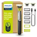 Philips OneBlade 360 Authentiek Face & Body Elektrische Baardtrimmer, Scheerapparaat en Body Groomer, 3x 360 mesjes, 4x Stoppelkam (1,2,3,5mm), 1x Bod